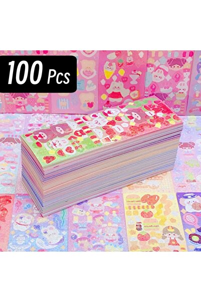 Choice3 100 pcs 200p Kawaii Stickers for Kids Cute Stationary Aesthetic Diary Decoration Art Supplies Sticke
