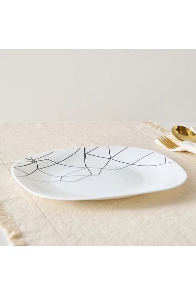Home Box Crackle Opalware Side Plate - 20 cm