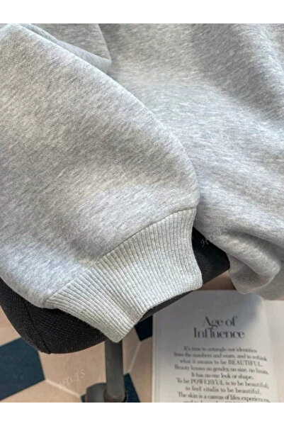 Revasser Unisex Erkek/Kadın PRAND Renkli Özel Baskılı Pamuklu Oversize Kapüşonlu Sweatshirt
