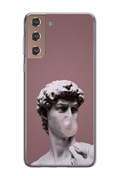 Atlas Husa personalizata 360 de grade pentru Samsung Galaxy S21 FE, Bubble Gum Statue, S1D1M0317
