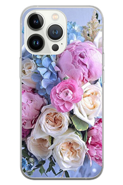 Atlas Husa personalizata 360 de grade pentru Apple iPhone 14 Pro, Flowers #1,...