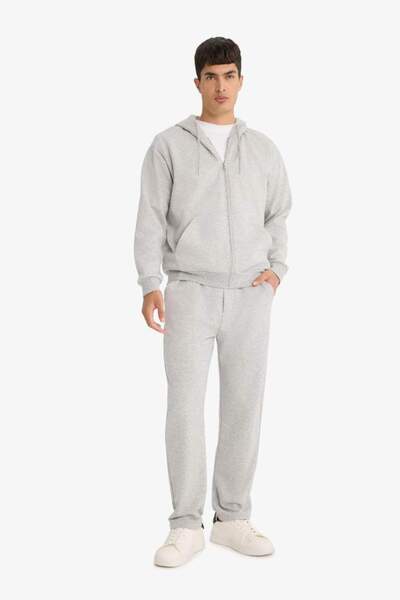 DeFacto Regular Fit Basic Flat Waist Lace-Up Straight Leg Sweatpants with Pockets D6762Ax25Au