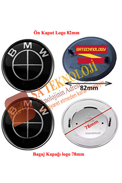SATECHNOLOGY Bmw E39 kasa kaput ve bagaj logosu 2li(Fulsiyah-82mm78mm)
