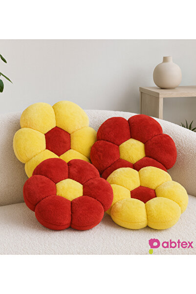 Pabtex Set of 4 Fan Colorful Daisy Pillows – Decorative and Comfortable Design