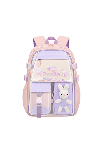 OEM School bag, bunny pattern, waterproof, 45 x 32 x 17 cm, Pink