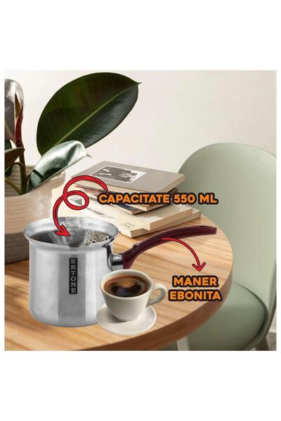 ertone Nerezová konvice ERT-MN 05, objem 0,55 l, ebonitová rukojeť