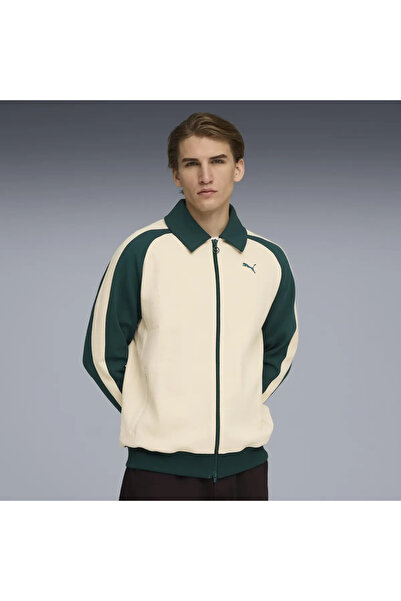 Puma T7 Relaxed Track Jacket krem Erkek Ceket