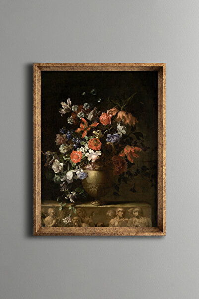 epiqart Flowers in a Vase - Vintage Patterned Frame