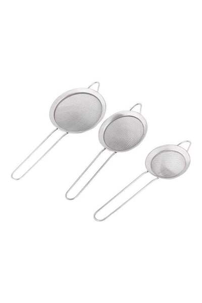 Generic 3-Piece Tea Strainer Set Silver