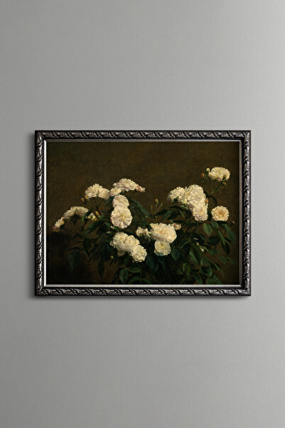 epiqart Still Life of White Roses - إطار منقوش عتيق