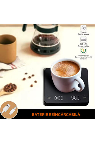 Nubiqo Nubiqo® Digital Kitchen Scale, 0.1g–3Kg, with Timer, Tare Function, LED/LCD Display, Rechargeable