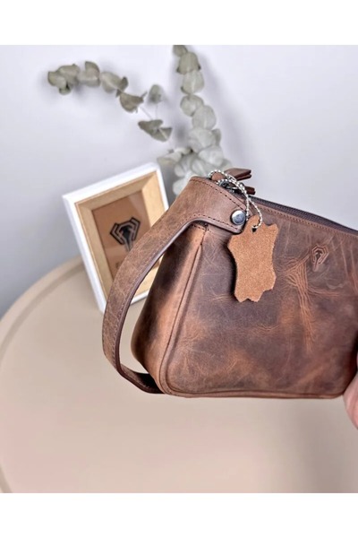 Fil Deri Genuine Leather Handheld Double Zipper Men's Handbag 2101