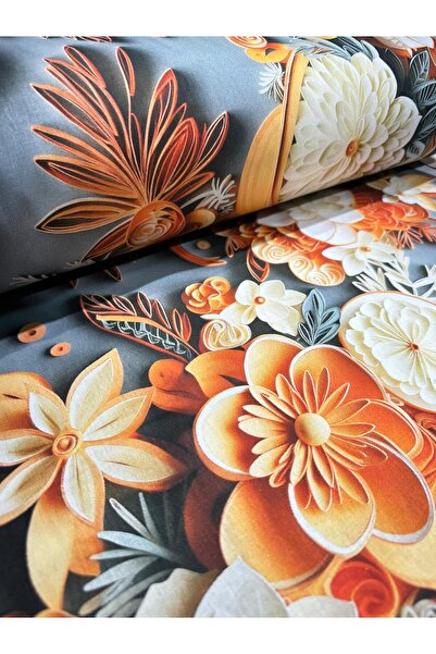 EDA HOME TEKSTİL Desenli Dijital Baskı 5D Akfil Kumaş %100 Pamuk Poplin Eni 240cm