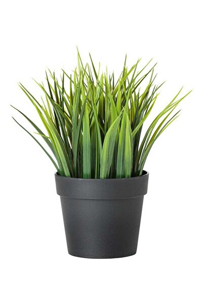 Generic Fejka Artificial Grass With Pot Green/Black 20cm