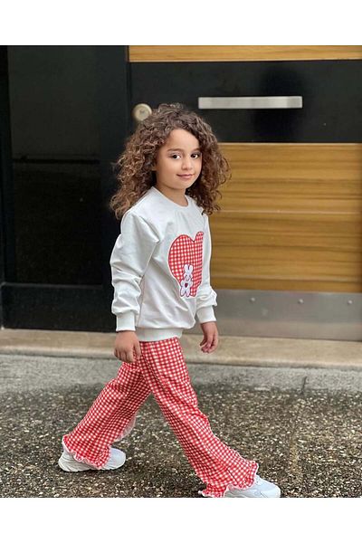 Çamur Kids Gingham Patterned Girl's Suit