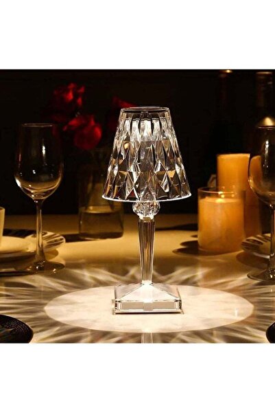 Arabest مصباح طاولة LED يعمل باللمس من الأكريليك مع خاصية الشحن عبر USB، أبيض...