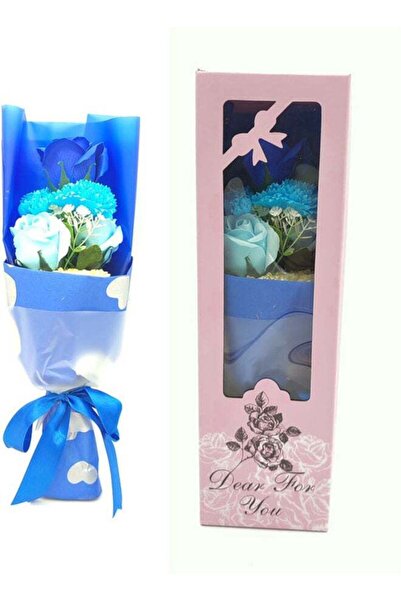 Generic Hand Held Rose Bouquet Blue 30cm