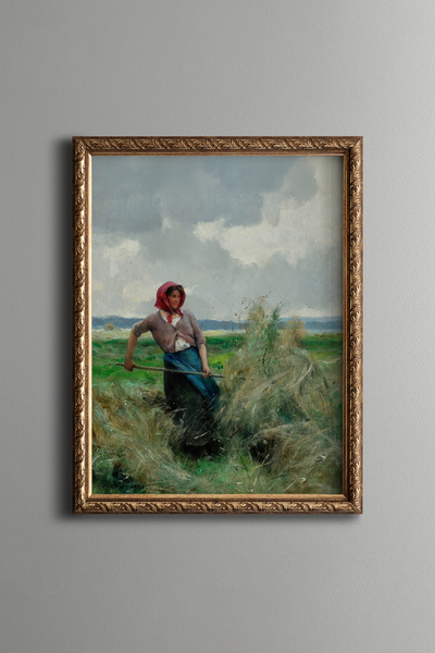 epiqart صنع من القش - إطار منقوش عتيق