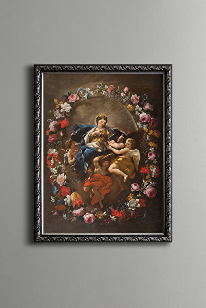 epiqart Pharaoh's Daughter and Moses - Vintage Patterned Frame