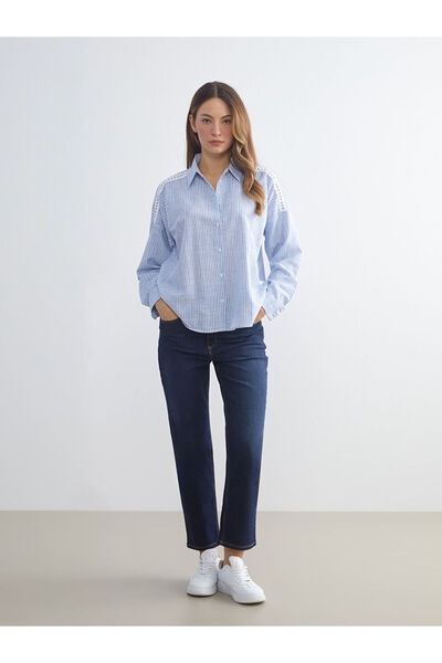 LC Waikiki Striped Oversize Women's Shirt