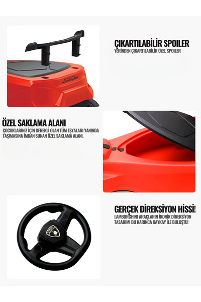 Lamborghini Premium Swing Plasma Ant Skateboard with Lighted Front Wheel and Headlights for Officially Licensed +3 Years Old Kids