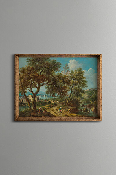 epiqart Peisajul Lacului Garda și a Salo - Cadru cu model vintage