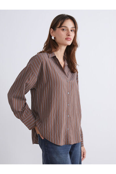 LC Waikiki Shining Store'dan Işıltılı Seçimler | Çizgili Oversize Kadın Gömlek