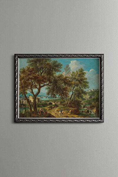 epiqart Peisajul Lacului Garda și a Salo - Cadru cu model vintage