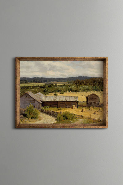 epiqart Câmpul de secară - Cadru cu model vintage