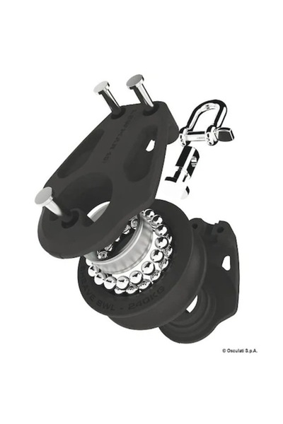 OSCULATI Scripete Lewmar Negru cu Deschidere, Diametru 30/40 mm