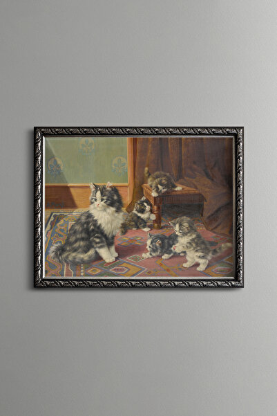 epiqart Cat Family - Vintage Patterned Frame