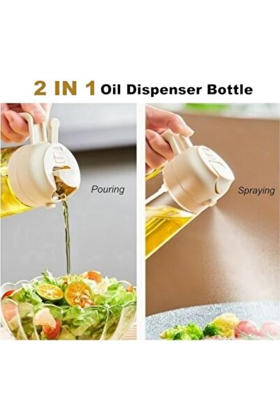 Generic Oil Dispenser Bottle Glass Olive Oil Sprayer 2 Pcs: Upgraded 2 in 1 Olive Oil Dispenser Bott