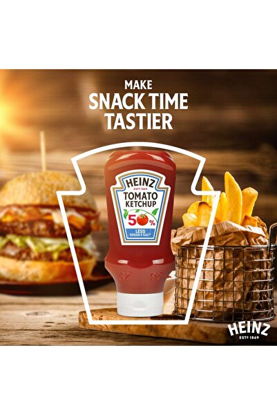 Heinz Less Sugar and Salt Tomato Ketchup 400 ml Healthier Reduced Sugar and Salt Condiment