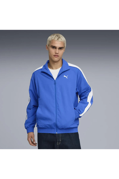 Puma T7 Oversized Track Jacket Mavi Erkek Fermuarlı Ceket