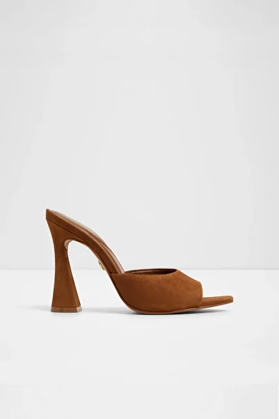 Aldo Rylea - Women's Genuine Leather Tan Heeled Slippers
