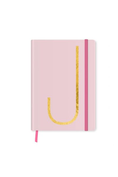 Fabooks DEFFTER MONOGRAM HARF BASKILI LASTİKLİ SERT KAPAK ÇİZGİLİ DEFTER 168 SYF - J