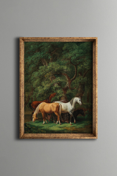 epiqart Horses - Vintage Patterned Frame