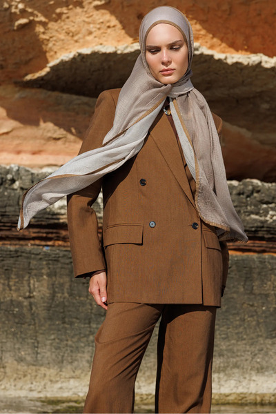 Mooncorn Gradient Muslin Shawl Brown