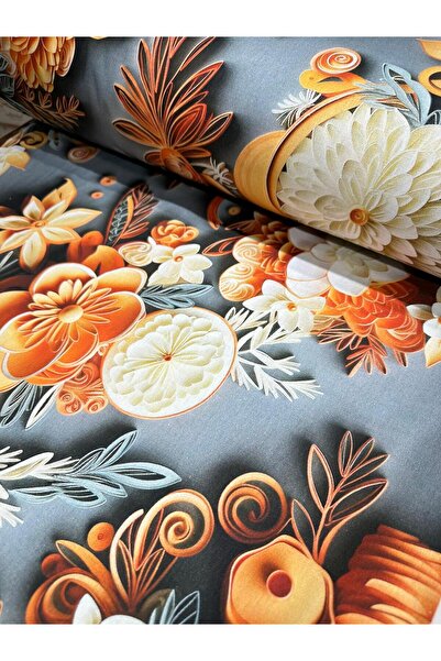 EDA HOME TEKSTİL Desenli Dijital Baskı 5D Akfil Kumaş %100 Pamuk Poplin Eni 240cm
