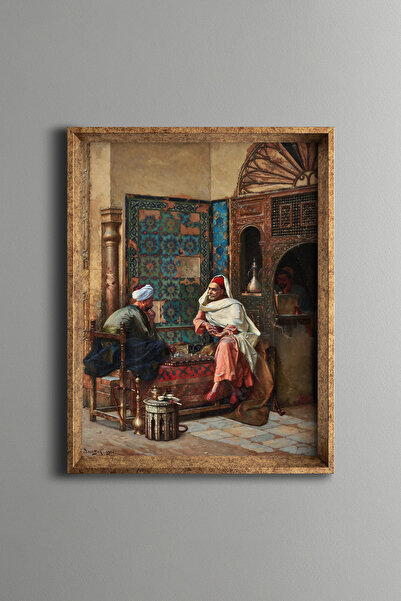 epiqart اللاعبون في الشطرنج - إطار منقوش عتيق