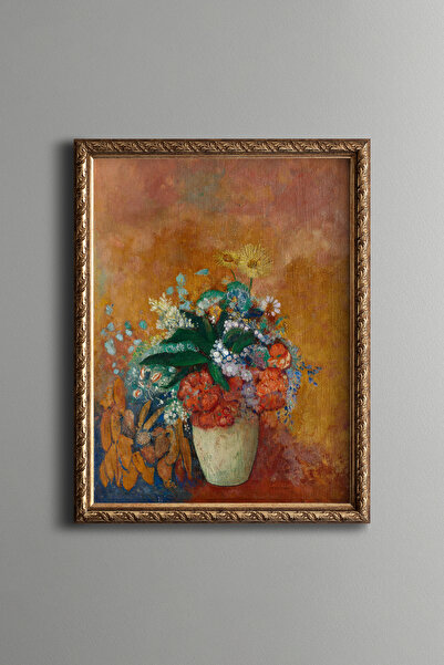 epiqart Flowers in a Vase - Vintage Patterned Frame