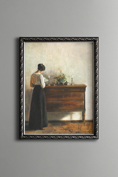 epiqart Femeie care citeste o carte - Cadru cu model vintage