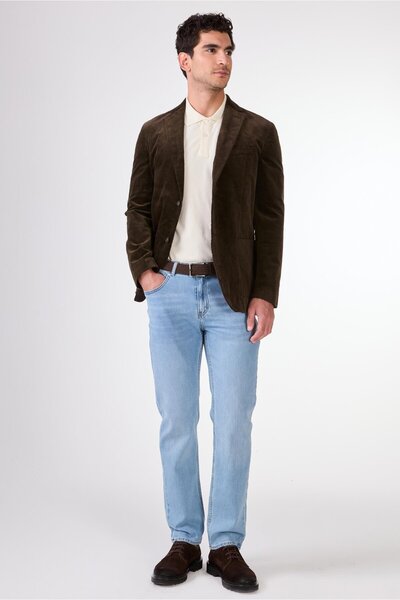 Dufy Brown Men's Jacket - Slim Fit