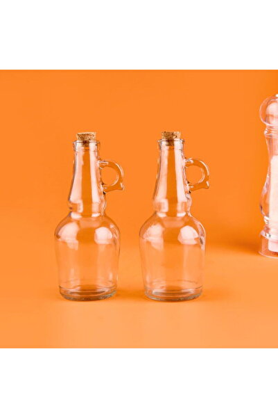 Alpina Mantar Kapaklı 2'li Yağlık Seti - Şeffaf / Açık Kahverengi - 250 ml