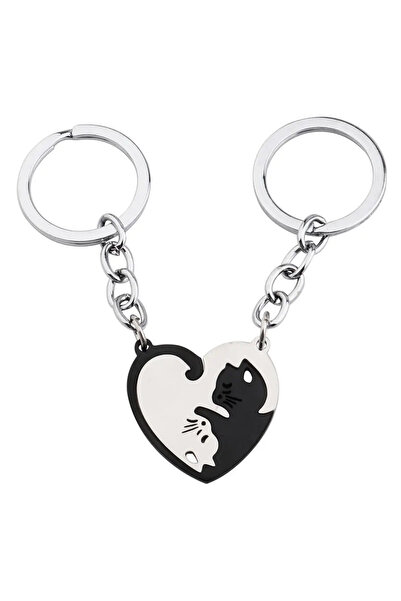 OEM Set 2 brelocuri cu pandantiv pisici imbratisate