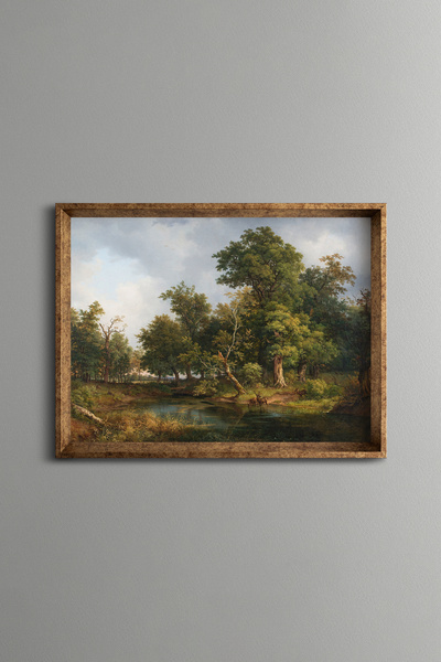epiqart Orman Manzarası - Vintage Desenli Çerçeve
