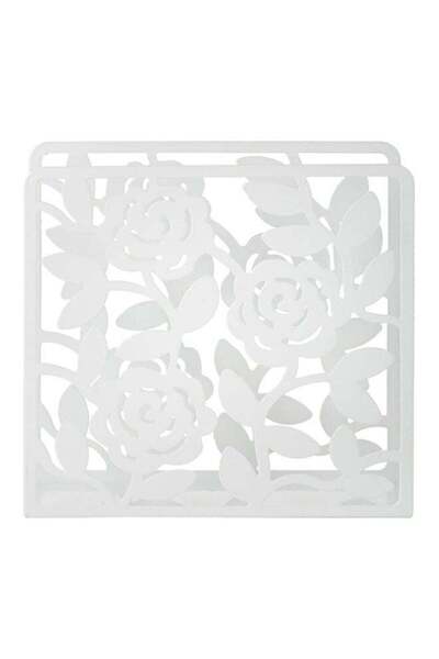 East Lady حامل مناديل معدني أبيض 15x4x15 سنتيمتر