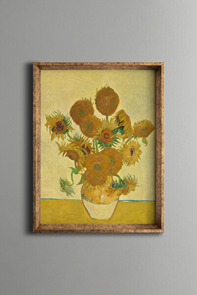 epiqart Ayçiçekleri - Vintage Desenli Çerçeve