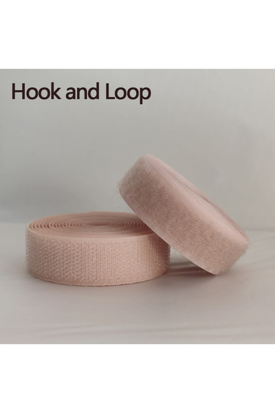 Choice11 1Meter beige 5Meter/Pair Colorful Non-adhesive Fastener Tape Reusable Hook and Loop Magic Nylon DIY