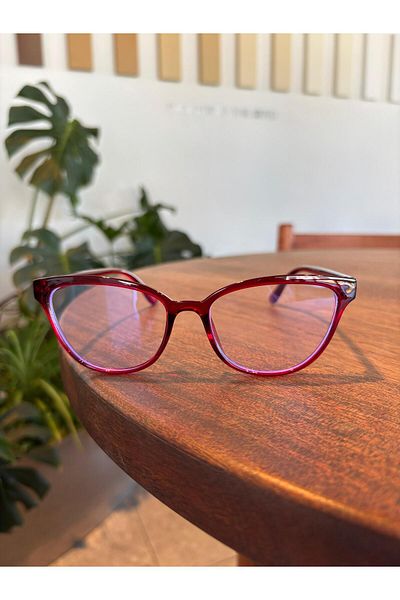 funeyes Nancy Burgundy Cat Eye 56 Ekartman Slanting Blue Block Blue Light Protection Glass Can Change Erkan Glasses